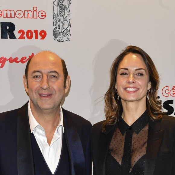 Kad Merad et sa compagne Julia Vignali - Photocall du dîner de la 44ème cérémonie des César au Fouquet's à Paris. Le 22 février 2019 © Pierre Perusseau / Bestimage