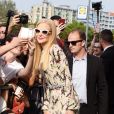 Nicole Kidman arrive au défilé Prada, collection prêt-à-porter printemps-été 2020 lors de la Fashion Week de Milan, le 18 septembre 2019.