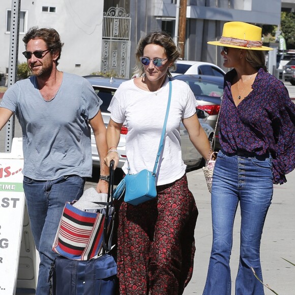 Laeticia Hallyday et Marilyne Issartier, son ex-belle-soeur, Pascal Balland et Marine, son ex-femme, à Los Angeles. Le 13 septembre 2019