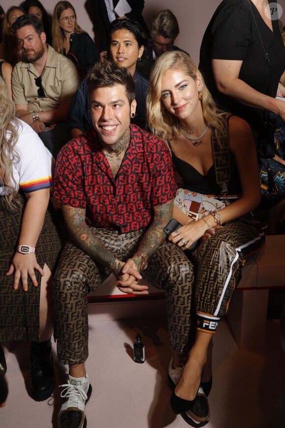 Chiara Ferragni et son mari Fedez - Défilé Backstage Fendi "Collection Prêt-à-Porter Printemps/Eté 2019" lors de la Fashion Week de Milan (MLFW), le 20 septembre 2018.