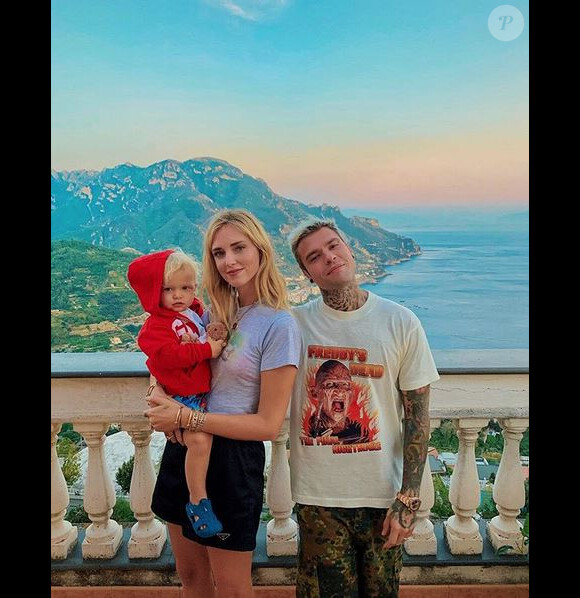 Chiara Ferragni, son mari Fedez et leur fils Leone. Septembre 2019.