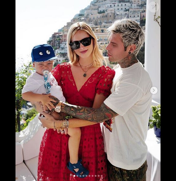 Chiara Ferragni, son mari Fedez et leur fils Leone. Septembre 2019.