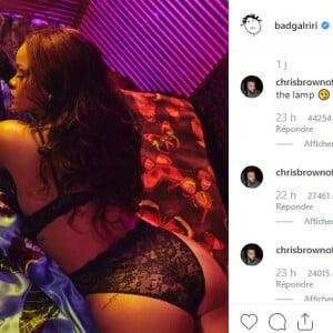 Chris Brown commente une publication de Rihanna, le 20 septembre 2019.