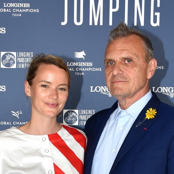 Exclusif - Jean-Charles de Castelbajac et sa compagne Pauline de Drouas - Photocall du Longines Paris Eiffel Jumping au Champ de Mars à Paris. Le 5 juillet 2018 © Perusseau-Veeren / Bestimage