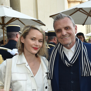 Jean-Charles de Castelbajac et sa compagne Pauline de Drouas - Conférence de presse du "Longines Paris Eiffel Jumping" (Etape du Longines Global Champions Tour 2018) au Café de l'Homme à Paris le 29 mai 2018. © Veeren/Bestimage