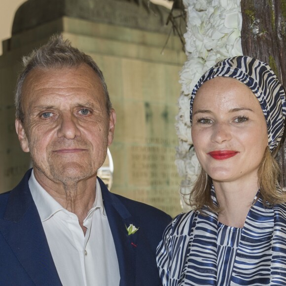 Exclusif - Jean-Charles de Castelbajac et sa compagne Pauline de Drouas - People - Longines Paris Eiffel Jumping au Champ de Mars à Paris, le 6 juillet 2018. © Veeren/Borde/Bestimage