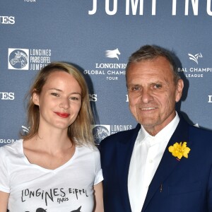 Exclusif - Jean-Charles de Castelbajac et sa compagne Pauline de Drouas - Photocall du Longines Paris Eiffel Jumping au Champ de Mars à Paris, le 6 juillet 2018. © Veeren/Borde/Bestimage