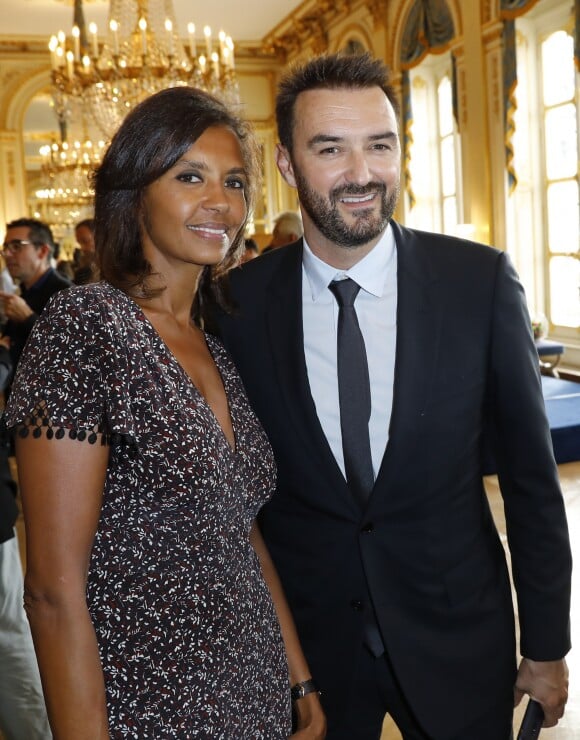 Karine Le Marchand, Cyril Lignac - Cérémonie de remise des insignes de Commandeur dans l'Ordre des Arts et des Lettres à Pierre Hermé et de Chevalier dans l'Ordre des Arts et des Lettres à David Sinapian au Ministère de la Culture à Paris, le 23 septembre 2019. © Marc Ausset-Lacroix/Bestimage