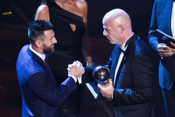 Lionel Messi (Lionel Messi a été élu meilleur joueur de l'année 2019, FIFA "The Best") , Gianni Infantino - Intérieur - Les célébrités arrivent à la cérémonie des Trophées Fifa "The Best" 2019 à la Scala à Milan, Italie © Imago Sport / Panoramic / Bestimage