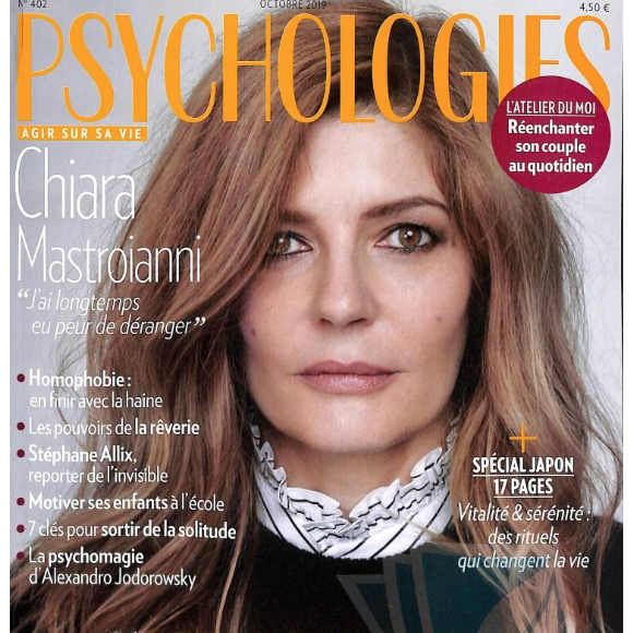 Retrouvez l'interview intégrale de Chiara Mastroianni dans le magazine Psychologies, numéro 402, d'octobre 2019.