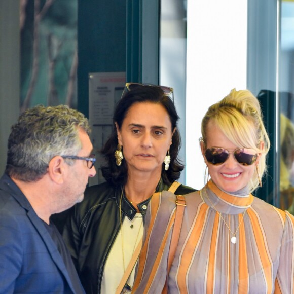 Michel Jankielewicz , Laeticia Hallyday, Barbara Uzzan, la comptable de Laeticia - Laeticia Hallyday à la sortie du restaurant "Mon Square" à Paris le 19 septembre 2019.