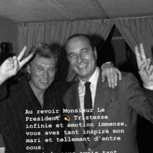 Laeticia Hallyday rend hommage à Jacques Chirac, mort le 26 septembre 2019 à l'âge de 86 ans.