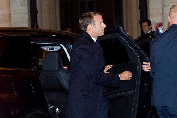 Le président Emmanuel Macron et sa femme Brigitte arrivent au domicile de Jacques Chirac à Paris le 26 septembre 2019. © JB Autissier / Panoramic / Bestimage
