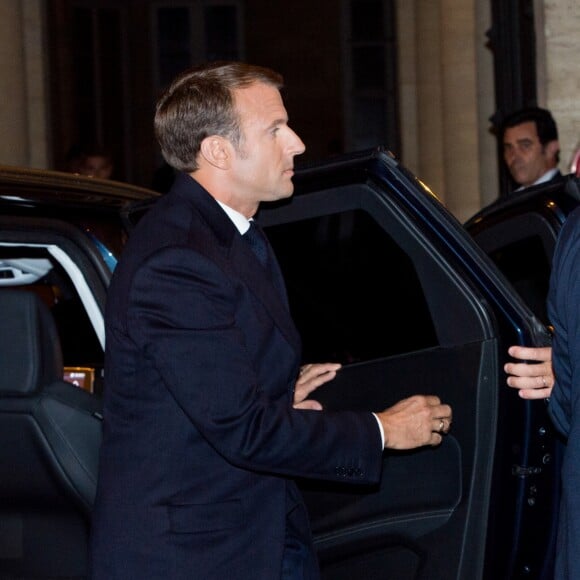 Le président Emmanuel Macron et sa femme Brigitte arrivent au domicile de Jacques Chirac à Paris le 26 septembre 2019. © JB Autissier / Panoramic / Bestimage