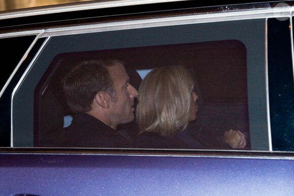 Le président Emmanuel Macron et sa femme Brigitte arrivent au domicile de Jacques Chirac à Paris le 26 septembre 2019. © JB Autissier / Panoramic / Bestimage