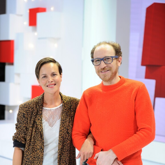 Exclusif - Armelle Deutsch et Marius Colucci - Enregistrement de l'émission "Vivement Dimanche" au studio Gabriel à Paris, présentée par Michel Drucker et diffusée le 29 septembre 2019 sur France 2. Le 11 septembre 2019 © Guillaume Gaffiot / Bestimage