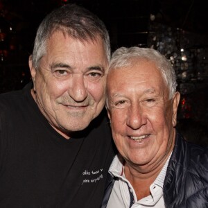 Jean-Marie Bigard et Stéphane Collaro assistent à la soirée de sortie du clip "Radio Aktébo" de l'association Aktebo, au profit des enfants malades, au Don Camilo. Paris, le 17 septembre 2019. © Jack Tribeca/Bestimage