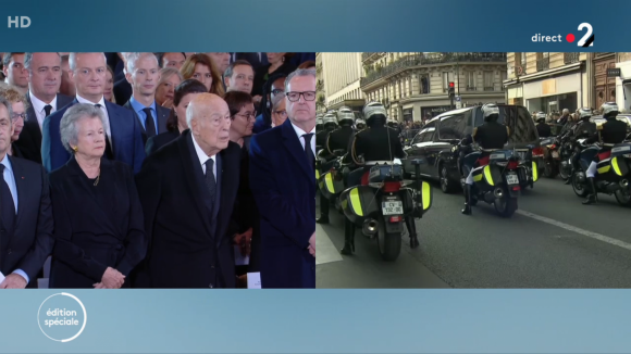 



Valéry Giscard d'Estaing et son épouse Anne-Aymone aux obsèques de Jacques Chirac à Paris, le 30 septembre 2019. 




















