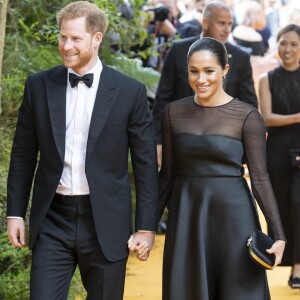 Le prince Harry, duc de Sussex, et Meghan Markle, duchesse de Sussex, à la première du film "Le Roi Lion" à Londres, le 14 juillet 2019.