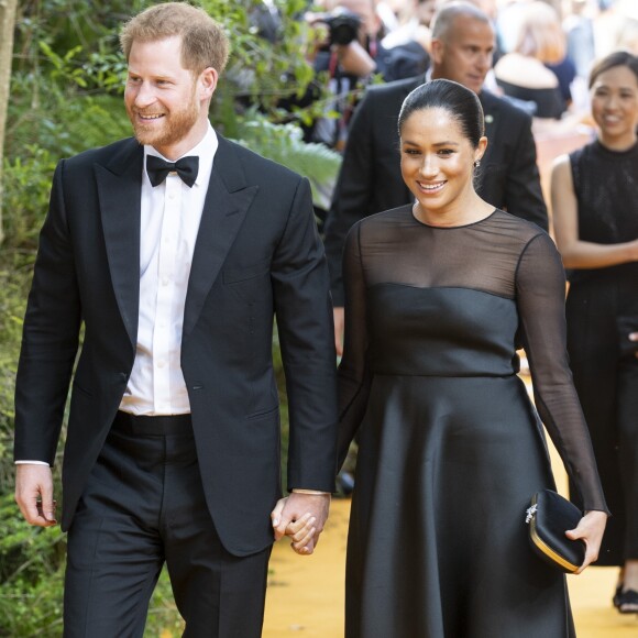 Le prince Harry, duc de Sussex, et Meghan Markle, duchesse de Sussex, à la première du film "Le Roi Lion" à Londres, le 14 juillet 2019.