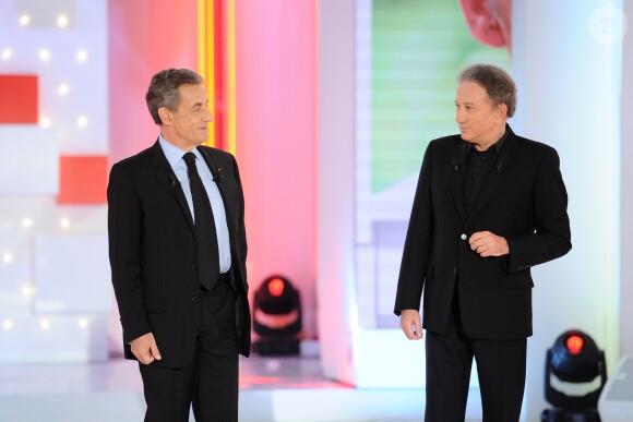 Exclusif - Nicolas Sarkozy et Michel Drucker - Enregistrement de l'émission "Vivement Dimanche" à Paris le 30 septembre 2019. Diffusion le 06/10/2019 sur France 2 . © Guillaume Gaffiot/Bestimage