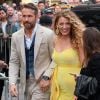 Blake Lively enceinte et son mari Ryan Reynolds arrivent à la première de Pokemon Detective Pikachu au Military Island sur Times Square à New York, le 2 mai 2019