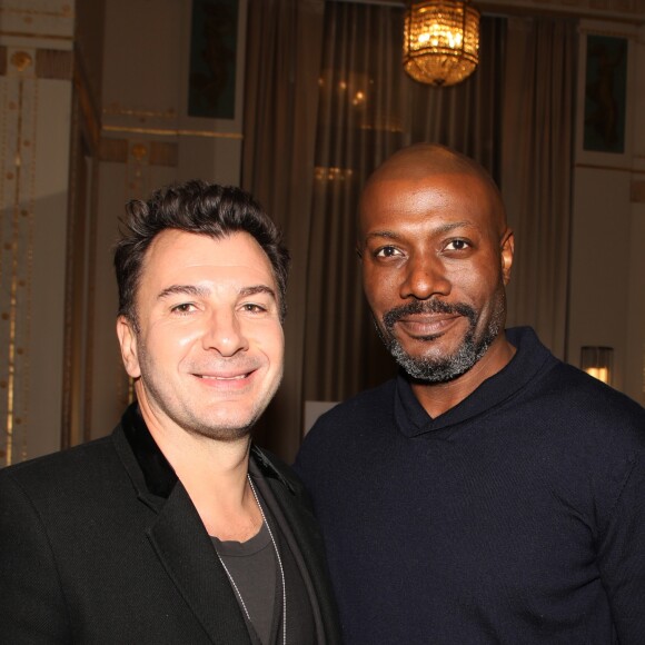 Exclusif - Michaël Youn et Harry Roselmack - Soirée de lancement du nouveau coffret "Château Minuty x Casparian Caviar" au Salon Cristal de l'hôtel Lutetia à Paris, le 2 octobre 2019. © Denis Guignebourg/Bestimage