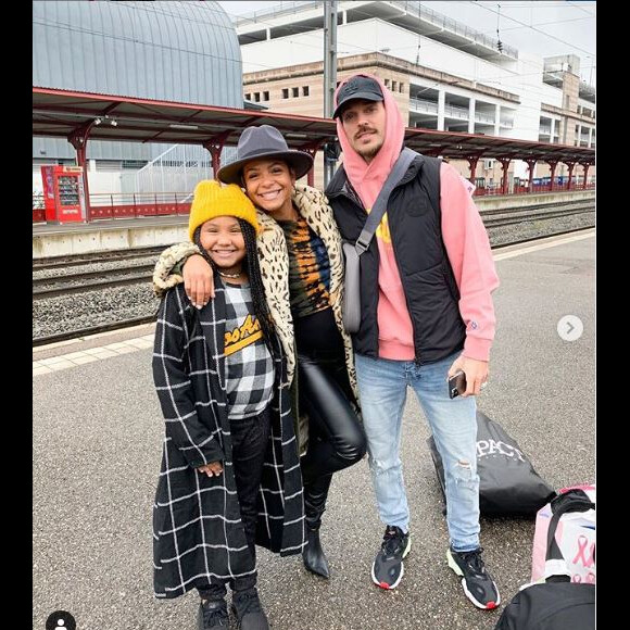 Christina Milian, M. Pokora et Violet à Strasbourg le 6 octobre 2019.
