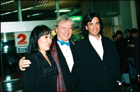 Maurice Jarre, sa femme Fui Fong Khong Jarre et son fils Jean-Michel - Soirée des Victoires de la musique le 14 février 1995.