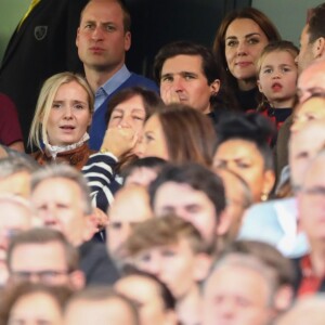 Le prince William, duc de Cambridge, Catherine (Kate) Middleton, duchesse de Cambridge et leurs enfants, le prince George et la princesse Charlotte, assistent à un match de Premier League opposant Norwich City à Aston Villa au stade Carrow Road, à Norwich, Royaume Uni, le 5 octobre 2019. Aston Villa a gagné 5-1.