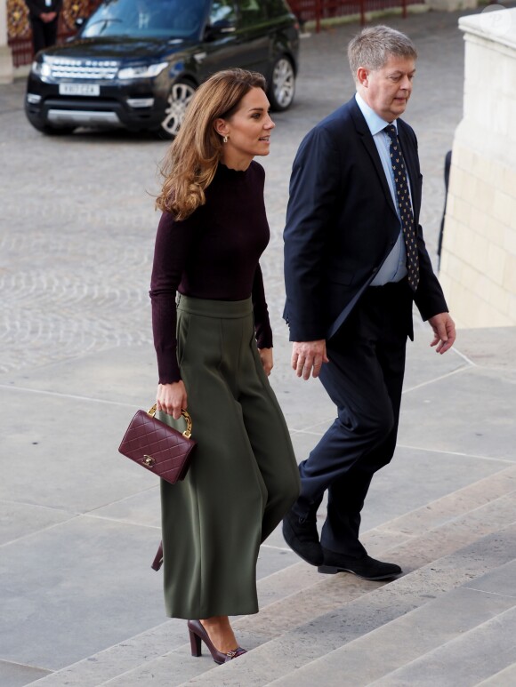 Catherine Kate Middleton, la duchesse de cambridge visite le centre "Angela Marmont" au Musée d'Histoire Naturelle de Londres pour aborder le sujet de la protection de la faune sauvage et du patrimoine naturel , le 9 octobre 2019.