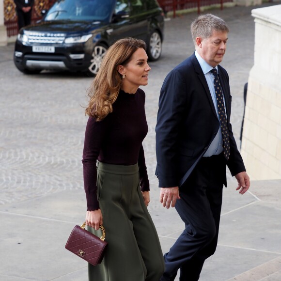 Catherine Kate Middleton, la duchesse de cambridge visite le centre "Angela Marmont" au Musée d'Histoire Naturelle de Londres pour aborder le sujet de la protection de la faune sauvage et du patrimoine naturel , le 9 octobre 2019.