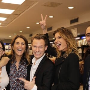 Exclusif - Benjamin Castaldi avec sa femme Aurore Aleman, Emilie Lopez, Valérie Bénaïm, Damien Canivez, Caroline Ithurbide et Jimmy Mohamed - Sortie livre de Valérie Bénaïm à la librairie Eyrolles à Paris le 13 octobre 2019. © Cédric Perrin/Bestimage