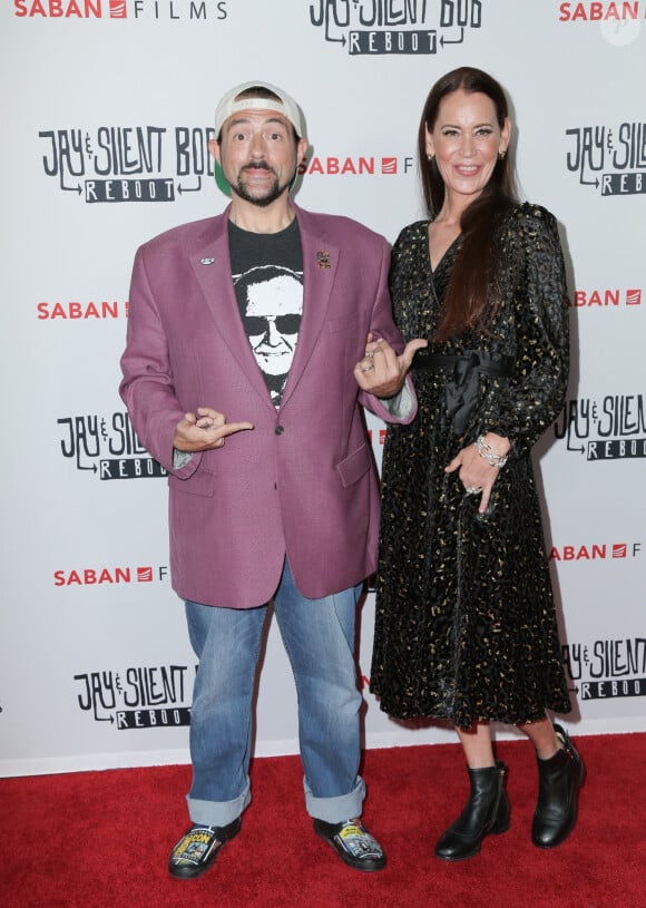 Kevin Smith et Jennifer Schwalbach Smith lors de la première du film 'Jay & Silent Bob Reboot' au théâtre TCL Chinese à Los Angeles, le 14 octobre 2019.
