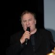 Exclusif - Gérard Depardieu reçoit un Ibis d'or pour l'ensemble de sa carrière sur la scène du palais de congrès Atlantia lors du 5e festival du cinéma et musique de film de la Baule le 4 novembre 2018. © Rachid Bellak/Bestimage