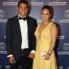 Exclusif - Thiago Silva et sa femme Isabele - Dîner de gala au profit de la Fondation PSG au Parc des Princes à Paris le 16 mai 2017. © Rachid Bellak/Bestimage