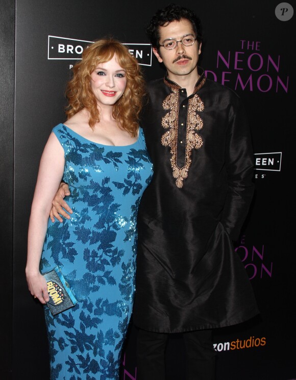 Christina Hendricks et son mari Geoffrey Arend à la première de "The Neon Demon" au Cinerama Dome à Los Angeles, le 14 juin 2016.