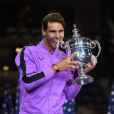 Rafael Nadal - Rafael Nadal remporte l'US Open à New York face au Russe D. Medvedev (7-5, 6-3, 5-7, 4-6, 6-4), le 8 septembre 2019. L'Espagnol remporte ainsi son 19ème Grand Chelem après 4h51 de jeu.  Rafael Nadal wins the US Open in New York against Russian D. Medvedev (7-5, 6-3, 5-7, 4-6, 6-4), September 8, 2019.08/09/2019 - New York