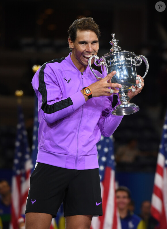 Rafael Nadal - Rafael Nadal remporte l'US Open à New York face au Russe D. Medvedev (7-5, 6-3, 5-7, 4-6, 6-4), le 8 septembre 2019. L'Espagnol remporte ainsi son 19ème Grand Chelem après 4h51 de jeu.  Rafael Nadal wins the US Open in New York against Russian D. Medvedev (7-5, 6-3, 5-7, 4-6, 6-4), September 8, 2019.08/09/2019 - New York