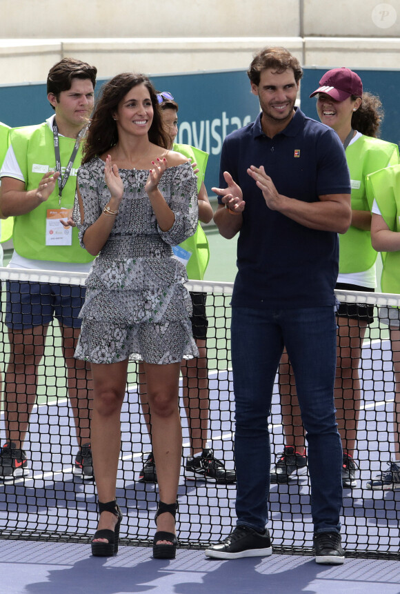 Rafael Nadal et Maria Francisca Perello lors d'un évènement caritatif organisé à Majorque le 18 septembre 2018.