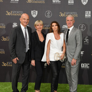 Guy Stephan avec sa femme, Didier Deschamps et sa femme Claude durant la soirée des Sportel Awards 2019 au Grimaldi Forum à Monaco le 22 octobre 2019. © Bruno Bebert/Bestimage