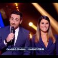 Camille Combal et Karine Ferri dans l'émission "Danse avec les stars 10". TF1. Le 26 octobre 2019.