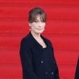 Carla Bruni Sarkozy - Arrivées en l'église Saint-Sulpice pour les obsèques de l'ancien président de la République Jacques Chirac à Paris. Un service solennel sera présidé par le président de la République. Le 30 septembre 2019 © Dominique Jacovides / Bestimage