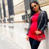Christina Milian, enceinte de son deuxième enfant, le premier avec M. Pokopra, pose dans les rues de Paris le 24 octobre 2019.