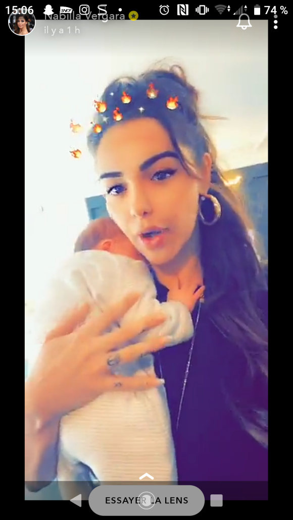 Nabilla Benattia et son fils Milann, sur Snapchat, le 24 octobre 2019