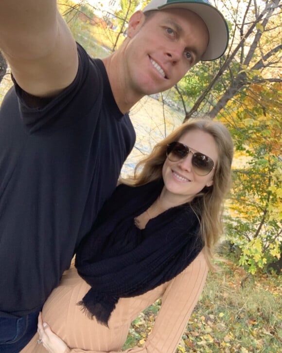 Sam Querrey et sa femme Abby Dixon enceinte de leur premier enfant, photo Instagram, le 20 octobre 2019 à Vienne en Autriche.
