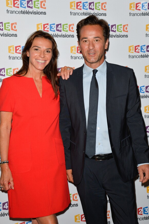 Sophie Le Saint et Nathanaël de Rincquesen lors du photocall de la présentation de la nouvelle dynamique 2017-2018 de France Télévisions. Paris, le 5 juillet 2017. © Guirec Coadic/Bestimage