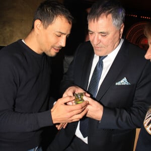 Steevy Boulay, Jean-Marie Bigard - Soirée de lancement du parfum "L'Ogre" et des vins de J.M Bigard au Manko à Paris, le 28 octobre 2019. © Philippe Baldini/Bestimage