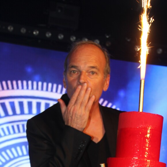 Exclusif - Laurent Baffie - L.Baffie fête ses 60 ans avec ses amis au Manko à Paris, France, le 19 avril 2018. © Philippe Baldini/Bestimage