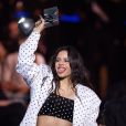 Rosalia remporte le prix de la Meilleure collaboration aux MTV European Music Awards 2019 (MTV EMA's) au FIBES Conference and Exhibition Centre à Séville en Espagne, le 3 novembre 2019.